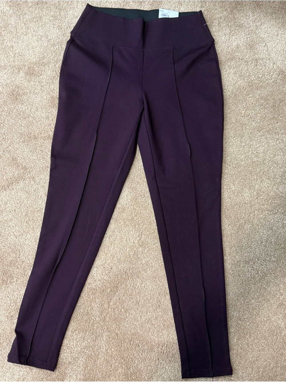 Nine West Plum Ponte Leggings with Front Seam